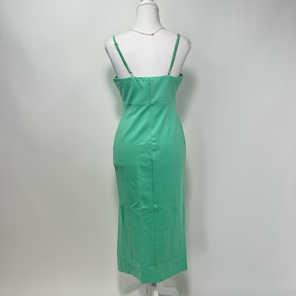 NEW! Petal & Pup Zahra Asymmetrical Neckline Midi Dress in Green - Picture 10 of 17